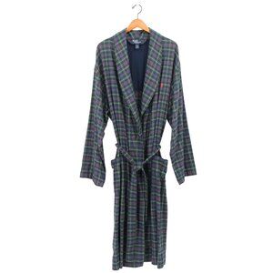 Polo Ralph Lauren Men's Green Purple Plaid Belted Bath Robe L XL